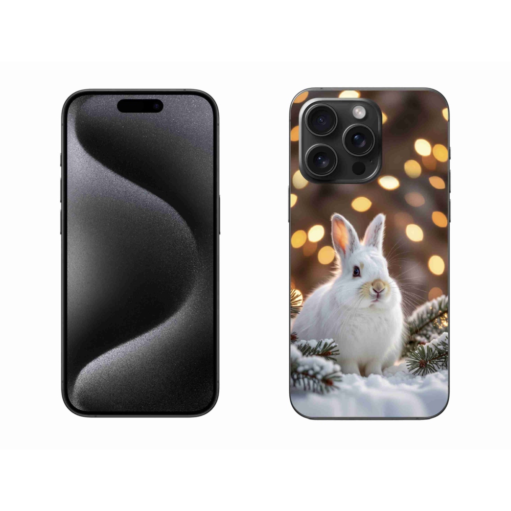 Gelový kryt mmCase na iPhone 15 Pro Max - bílý zajíc