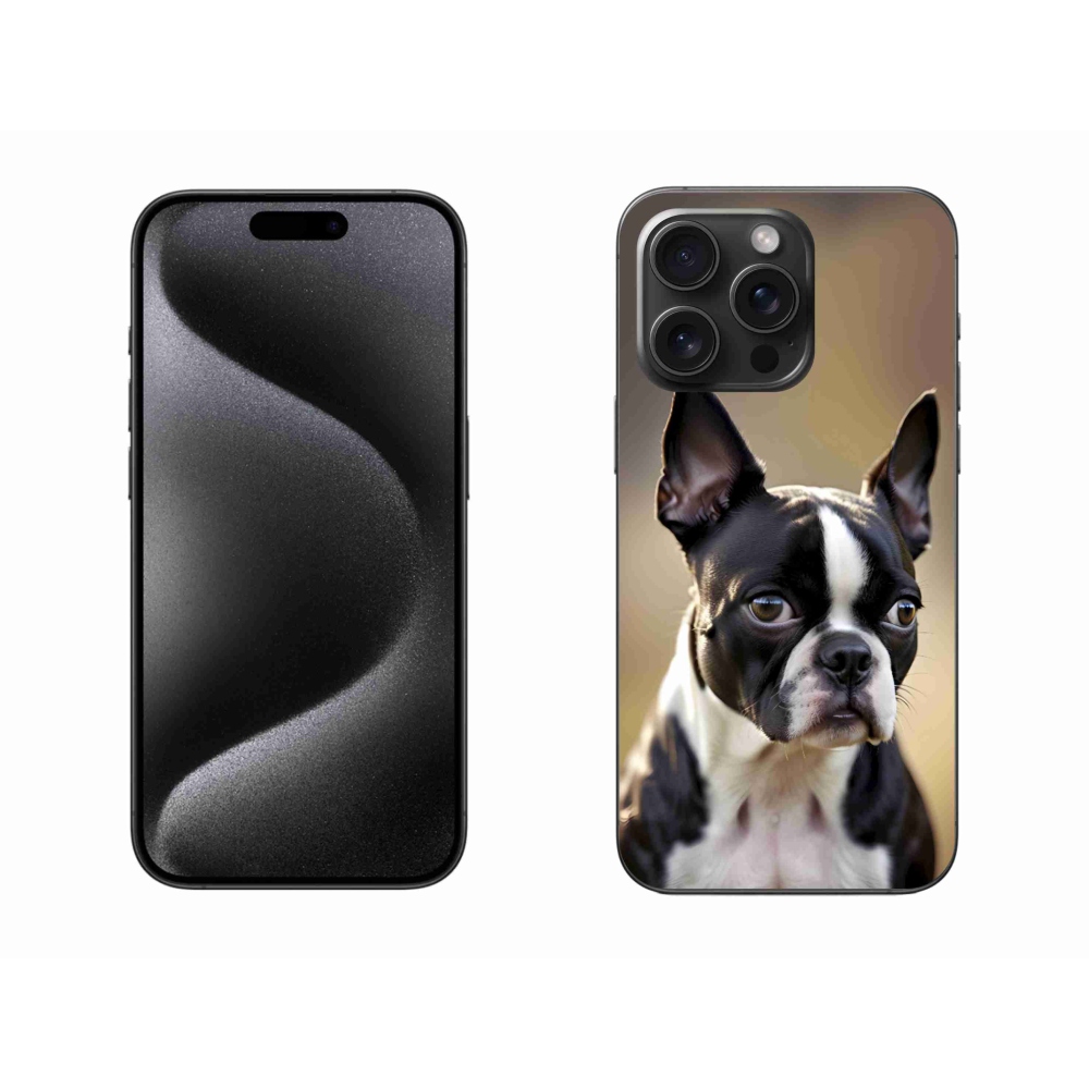Gelový kryt mmCase na iPhone 15 Pro Max - bostonský teriér