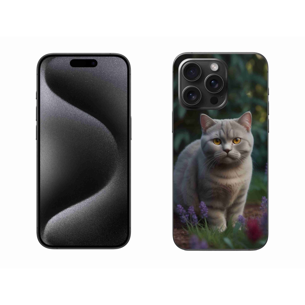 Gelový kryt mmCase na iPhone 15 Pro Max - britská kočka