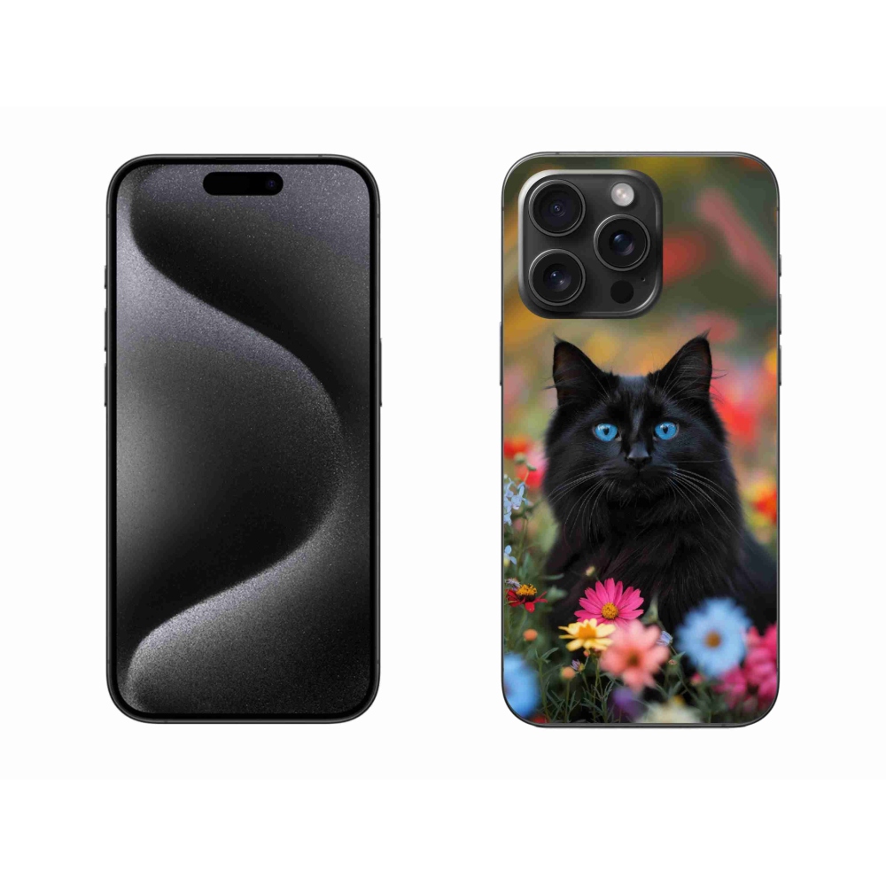 Gelový kryt mmCase na iPhone 15 Pro Max - černé kotě 4