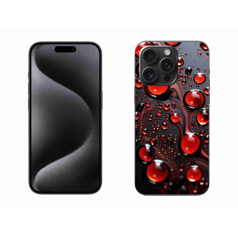 Gelový kryt mmCase na iPhone 15 Pro Max - červené kapky 2