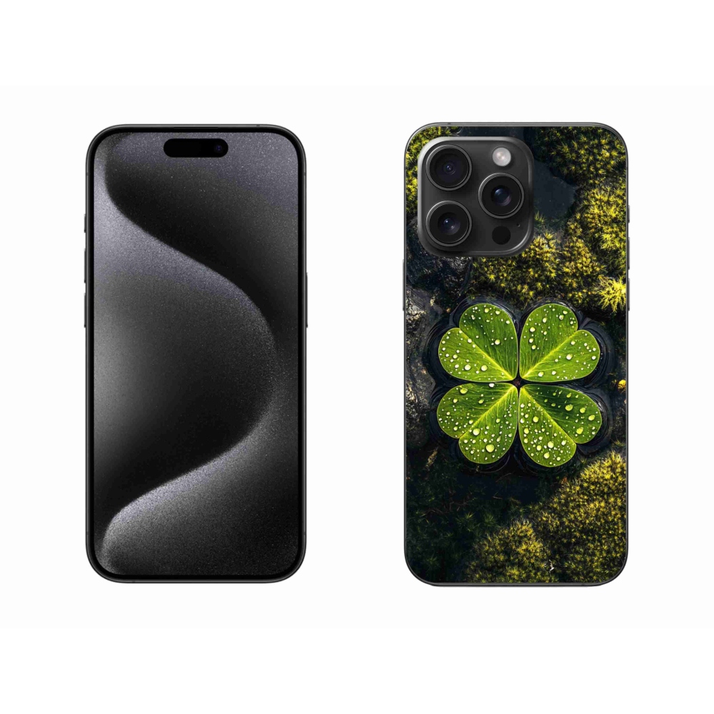 Gelový kryt mmCase na iPhone 15 Pro Max - čtyřlístek