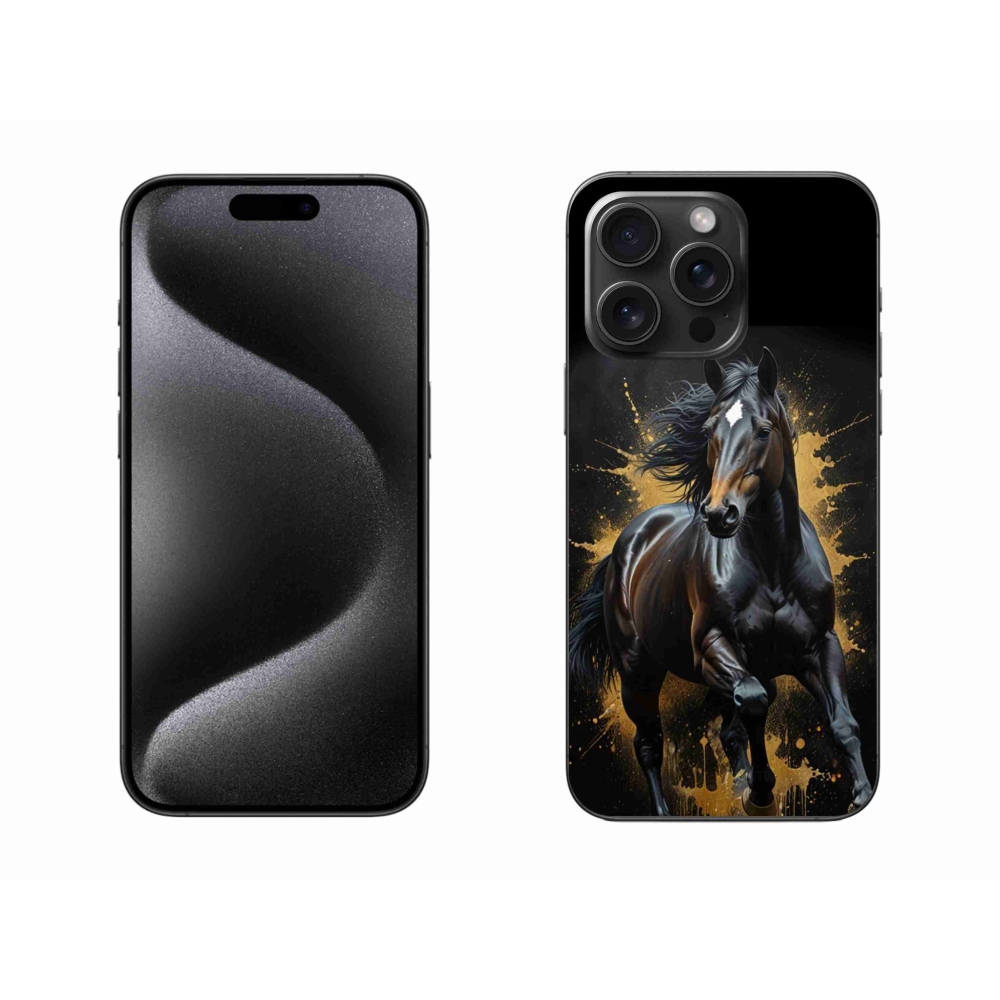 Gelový kryt mmCase na iPhone 15 Pro Max - elegantní černý hřebec
