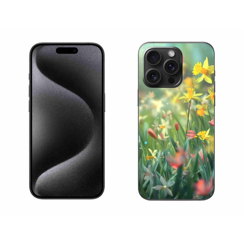 Gelový kryt mmCase na iPhone 15 Pro Max - jarní květy