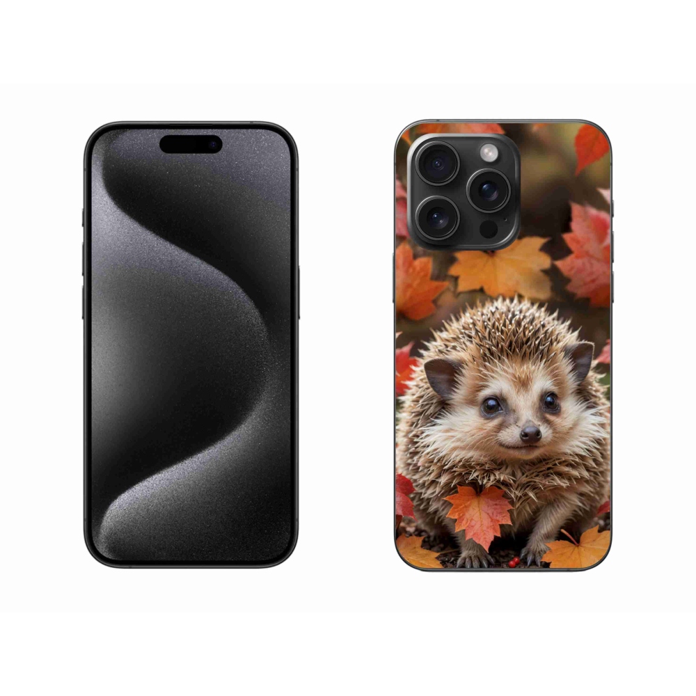 Gelový kryt mmCase na iPhone 15 Pro Max - ježek v listí