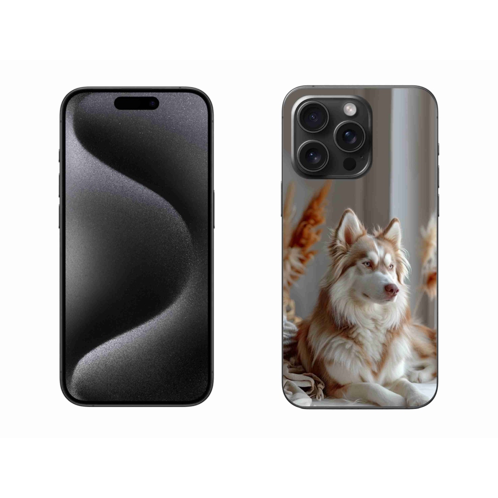Gelový kryt mmCase na iPhone 15 Pro Max - klidný sibiřský husky