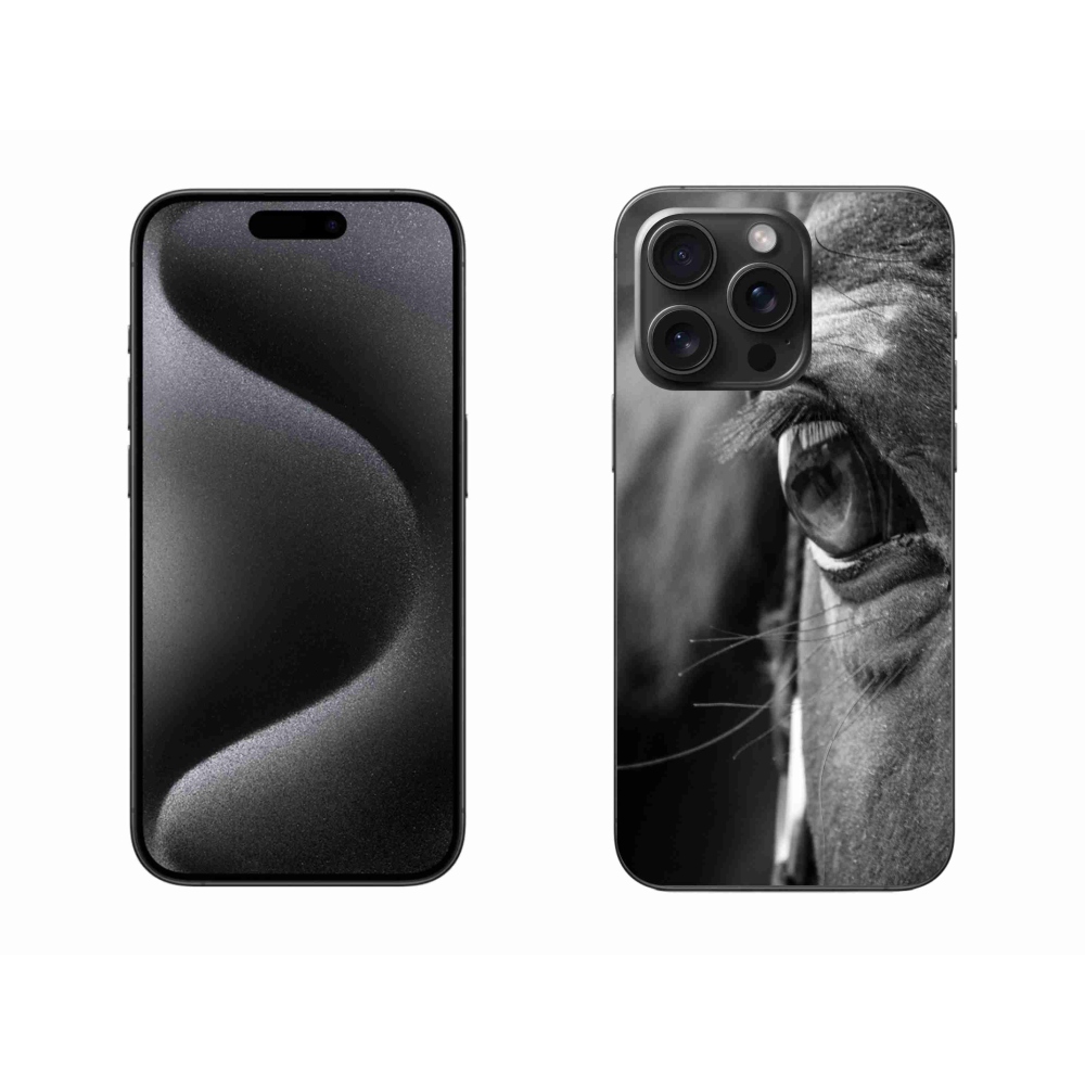 Gelový kryt mmCase na iPhone 15 Pro Max - koňský pohled