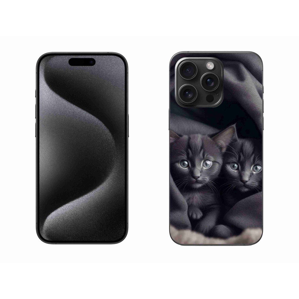 Gelový kryt mmCase na iPhone 15 Pro Max - kočičí duo