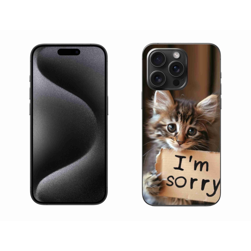 Gelový kryt mmCase na iPhone 15 Pro Max - kočíčí omluva