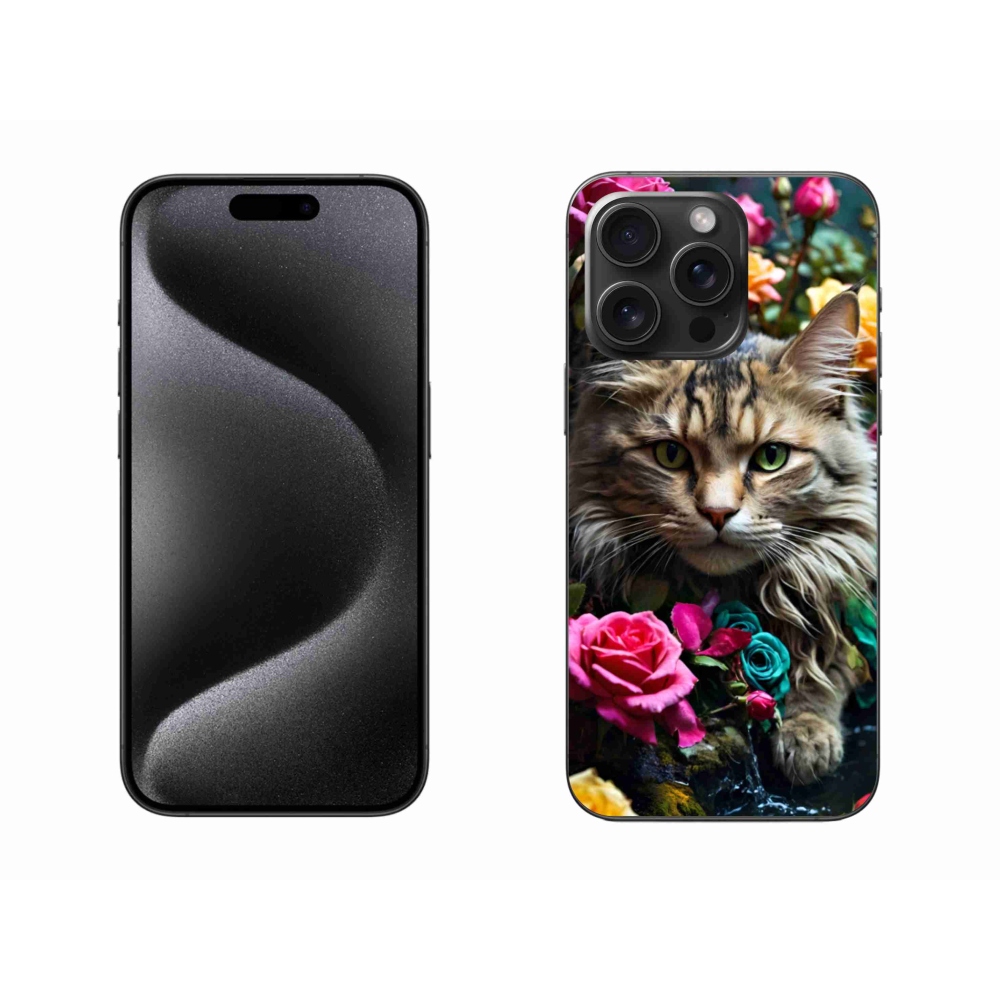 Gelový kryt mmCase na iPhone 15 Pro Max - kočíčí pohled 2