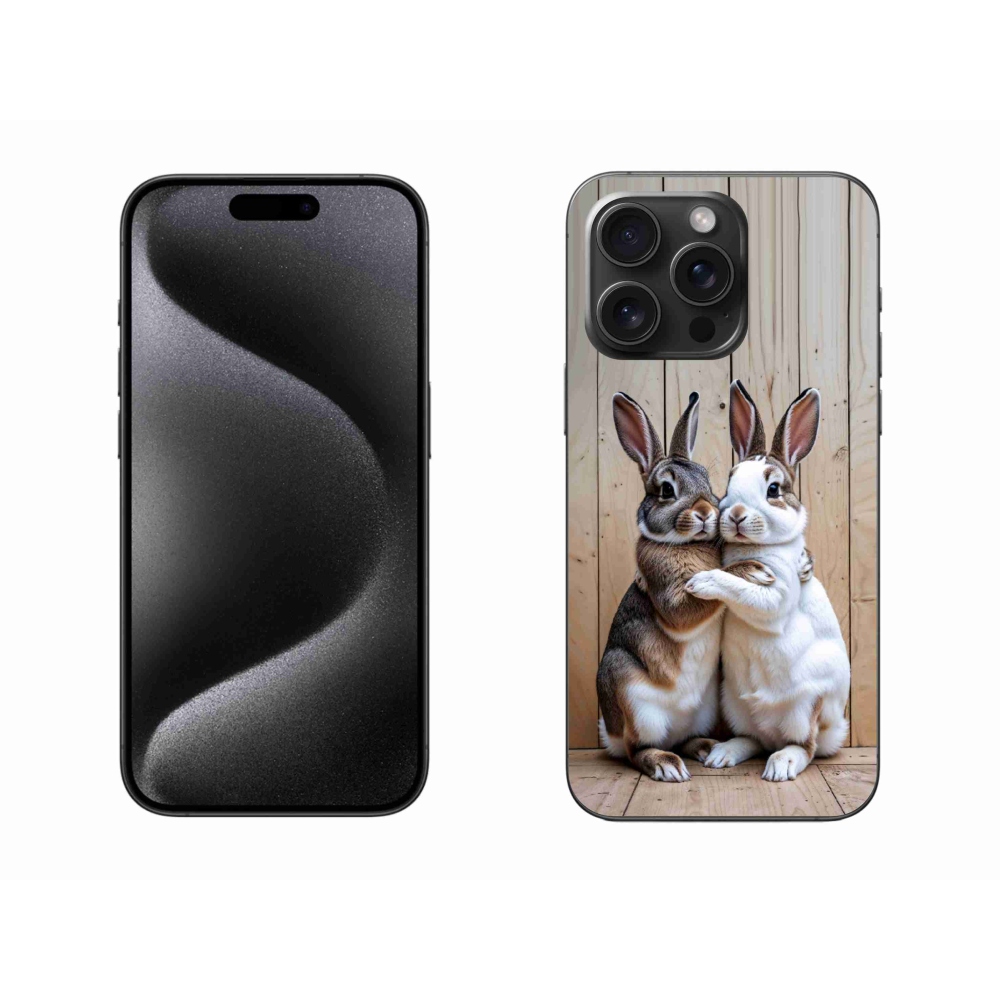 Gelový kryt mmCase na iPhone 15 Pro Max - králičí pár