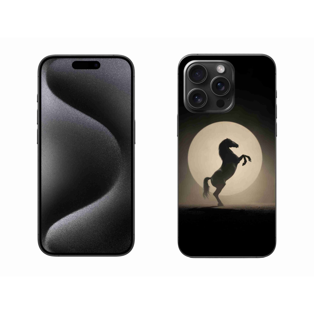 Gelový kryt mmCase na iPhone 15 Pro Max - kůň v siluetě