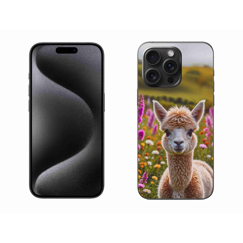 Gelový kryt mmCase na iPhone 15 Pro Max - lama na louce