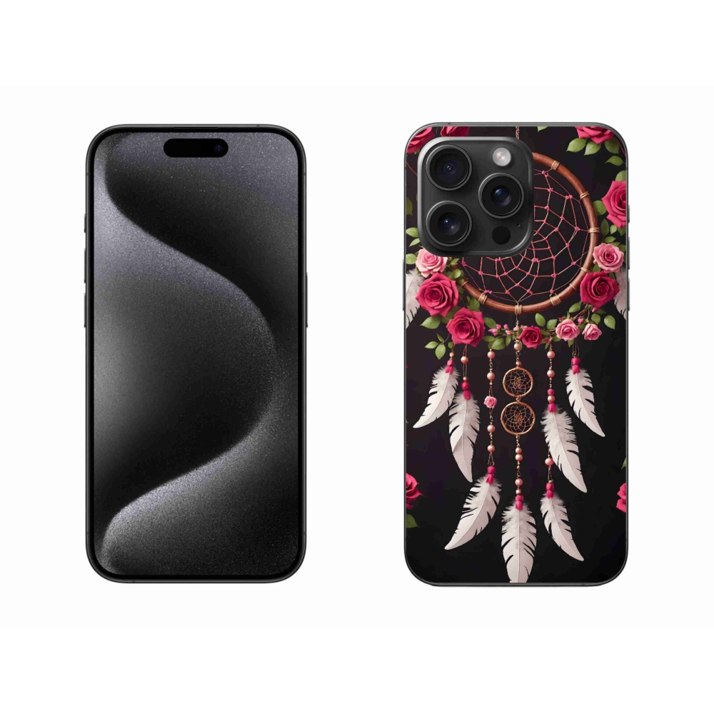 Gelový kryt mmCase na iPhone 15 Pro Max - lapač snů s růžemi
