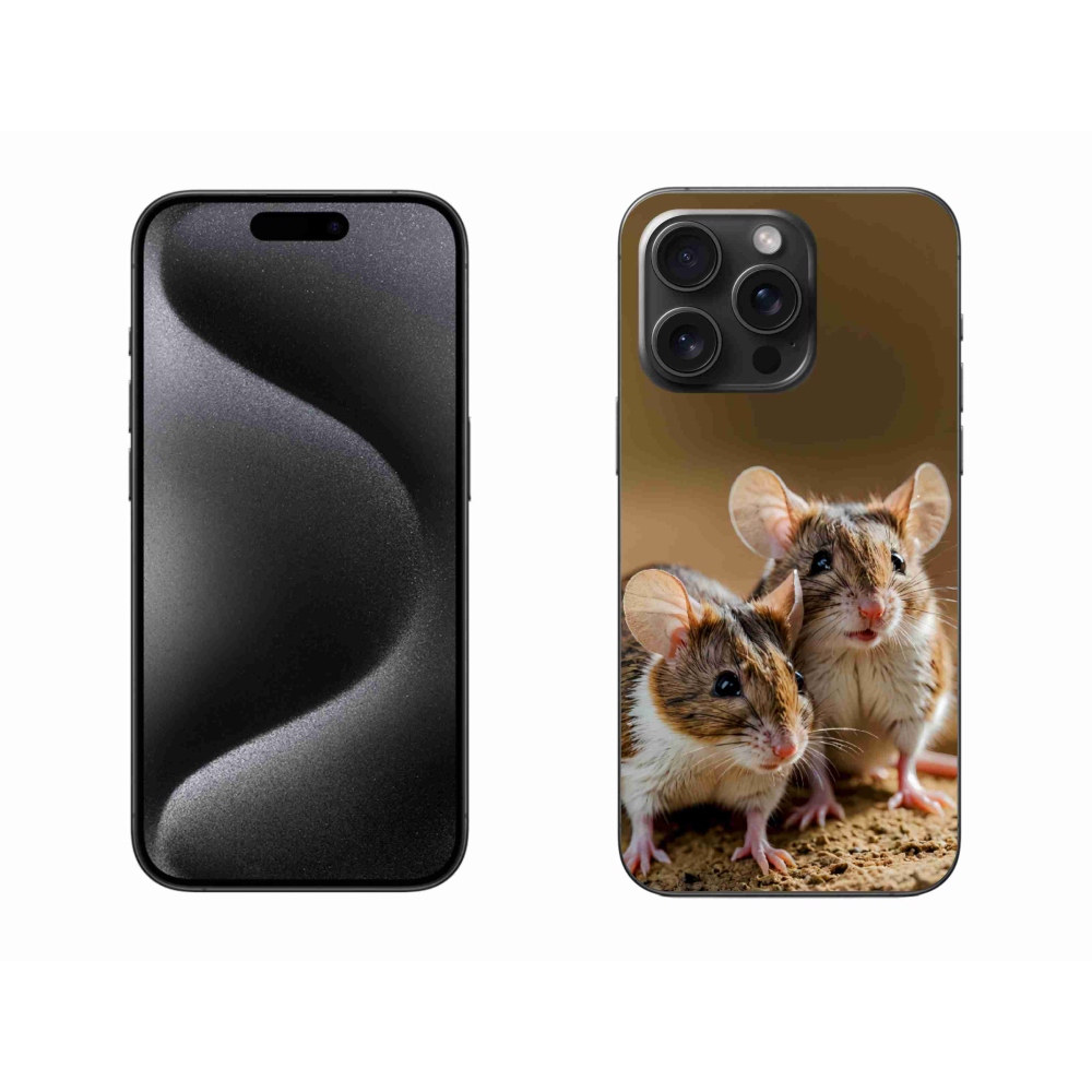 Gelový kryt mmCase na iPhone 15 Pro Max - myší duo