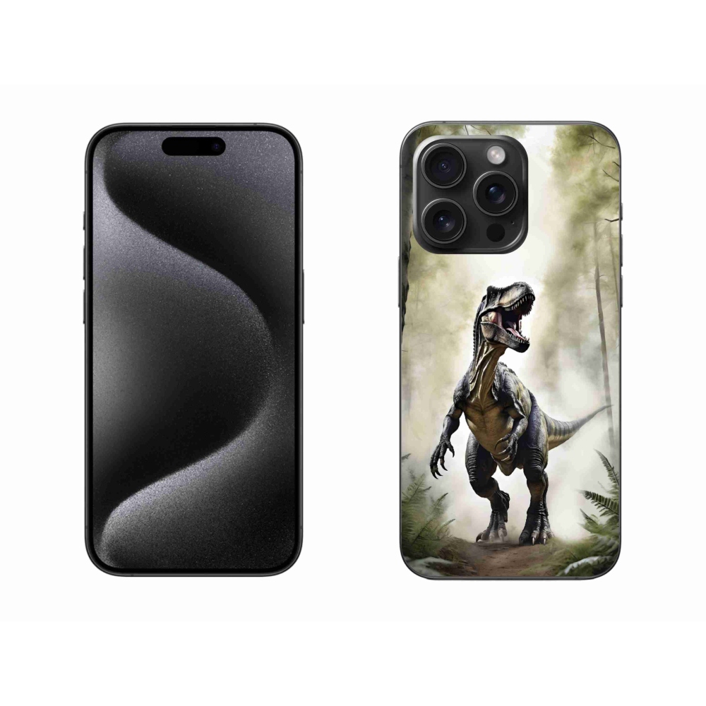 Gelový kryt mmCase na iPhone 15 Pro Max - naštvaný T-Rex