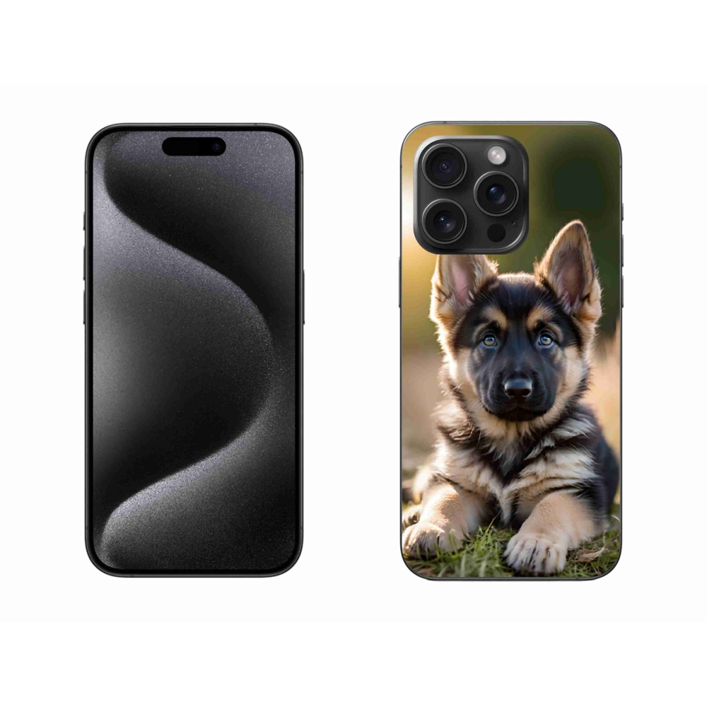 Gelový kryt mmCase na iPhone 15 Pro Max - německý ovčák v přírodě