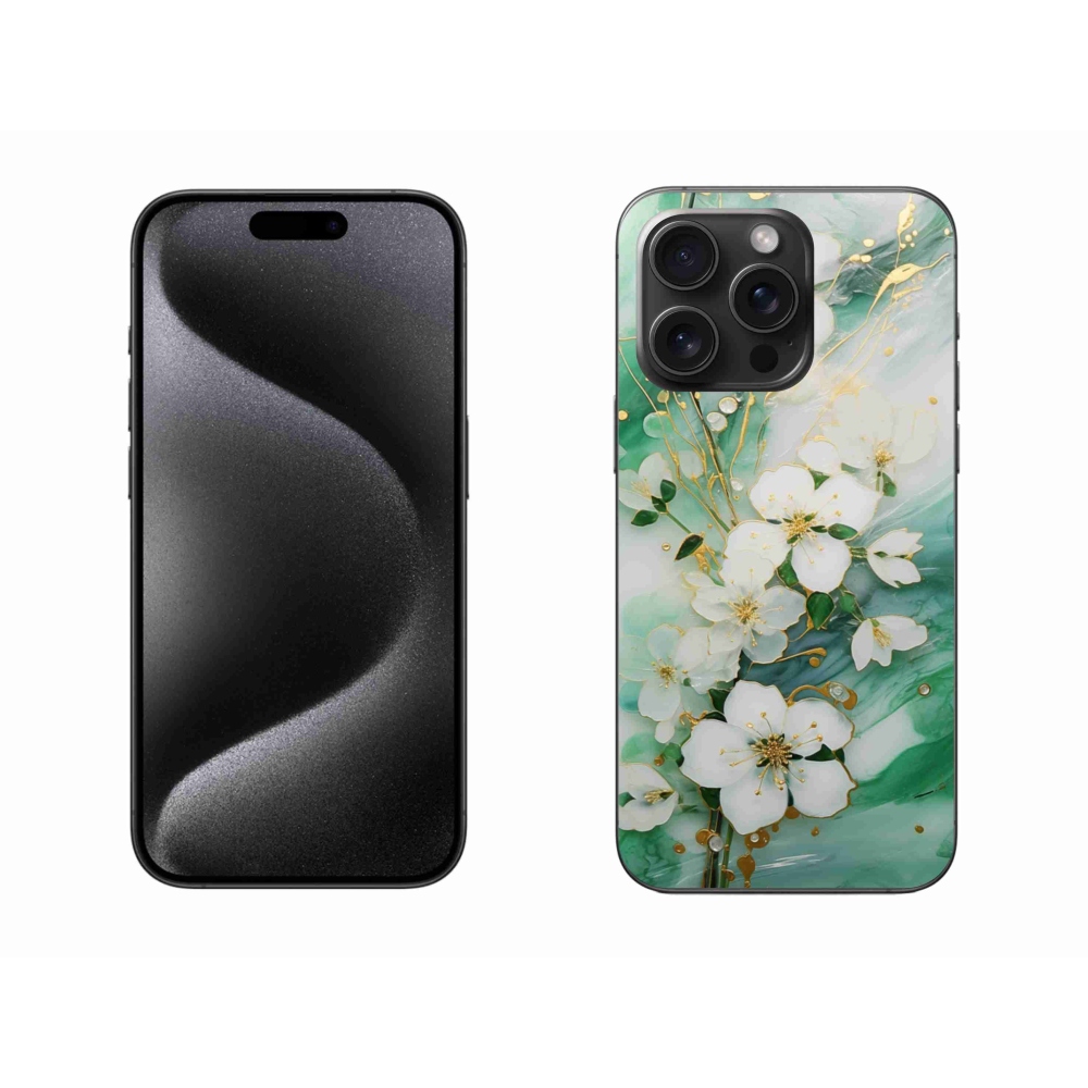 Gelový kryt mmCase na iPhone 15 Pro Max - něžné květy