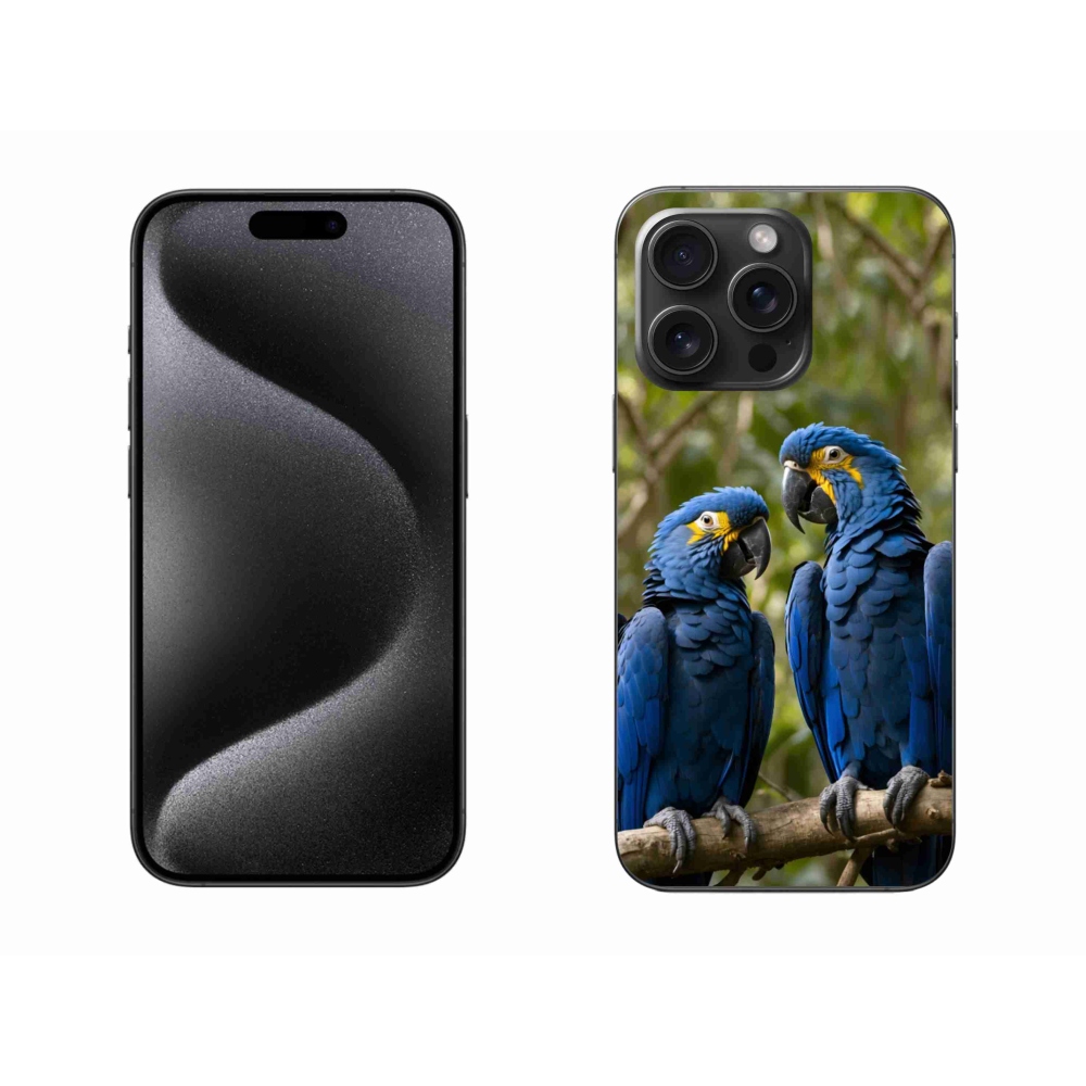 Gelový kryt mmCase na iPhone 15 Pro Max - papouščí duo