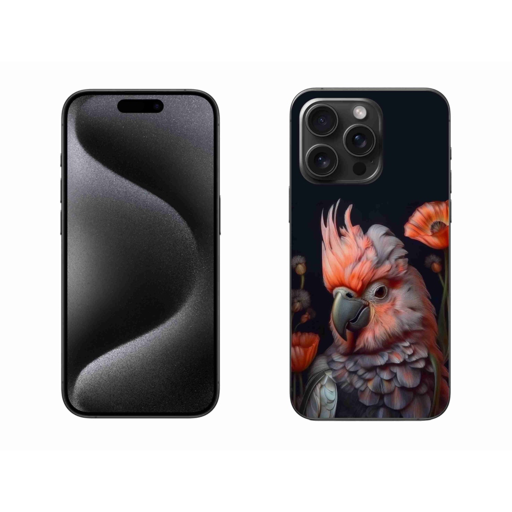 Gelový kryt mmCase na iPhone 15 Pro Max - papoušek kakadu v barvách