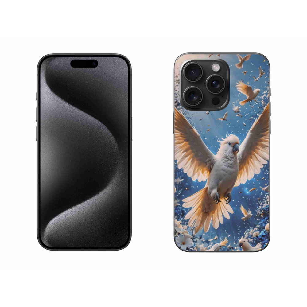 Gelový kryt mmCase na iPhone 15 Pro Max - papoušek kakadu