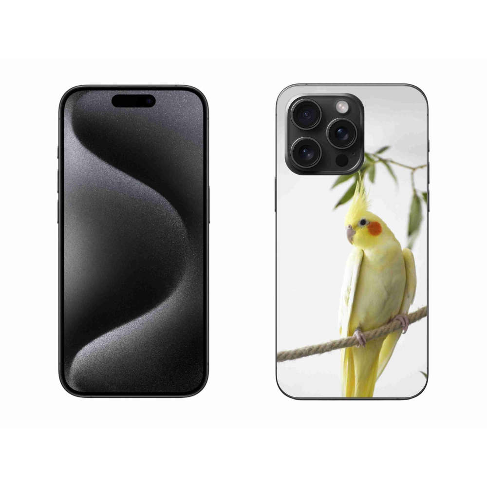 Gelový kryt mmCase na iPhone 15 Pro Max - papoušek korela chocholatá