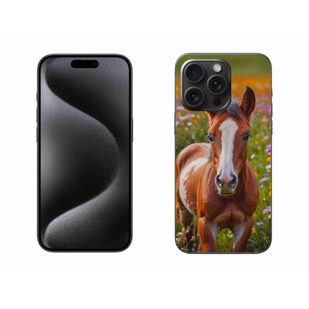 Gelový kryt mmCase na iPhone 15 Pro Max - roztomilé hříbě