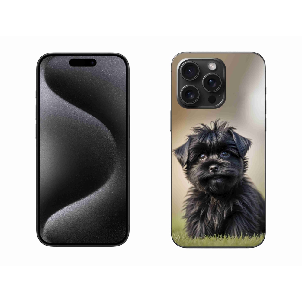 Gelový kryt mmCase na iPhone 15 Pro Max - roztomilý černý pejsek