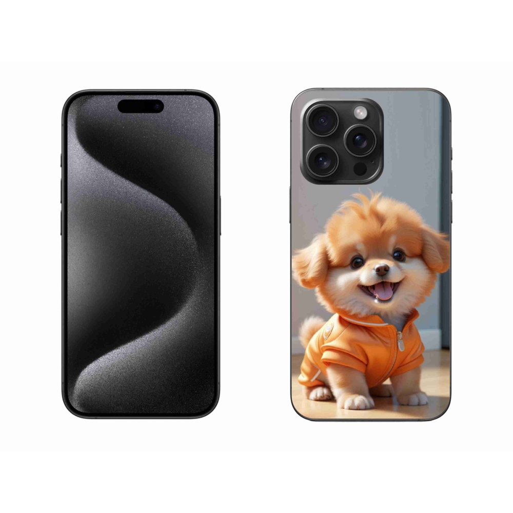 Gelový kryt mmCase na iPhone 15 Pro Max - roztomilý pomeranian v mikině