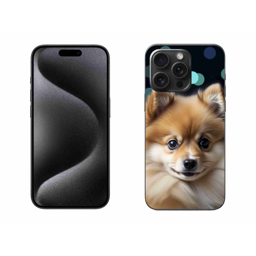 Gelový kryt mmCase na iPhone 15 Pro Max - roztomilý pomeranian