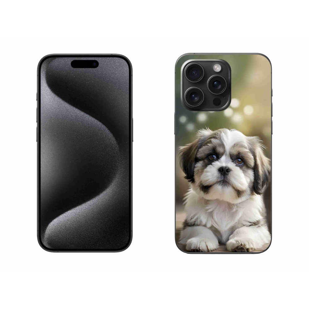 Gelový kryt mmCase na iPhone 15 Pro Max - roztomilý shih-tzu