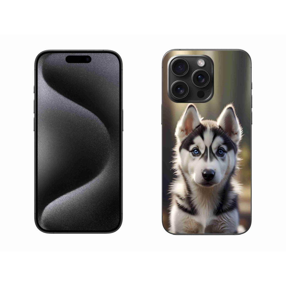 Gelový kryt mmCase na iPhone 15 Pro Max - roztomilý sibiřský husky