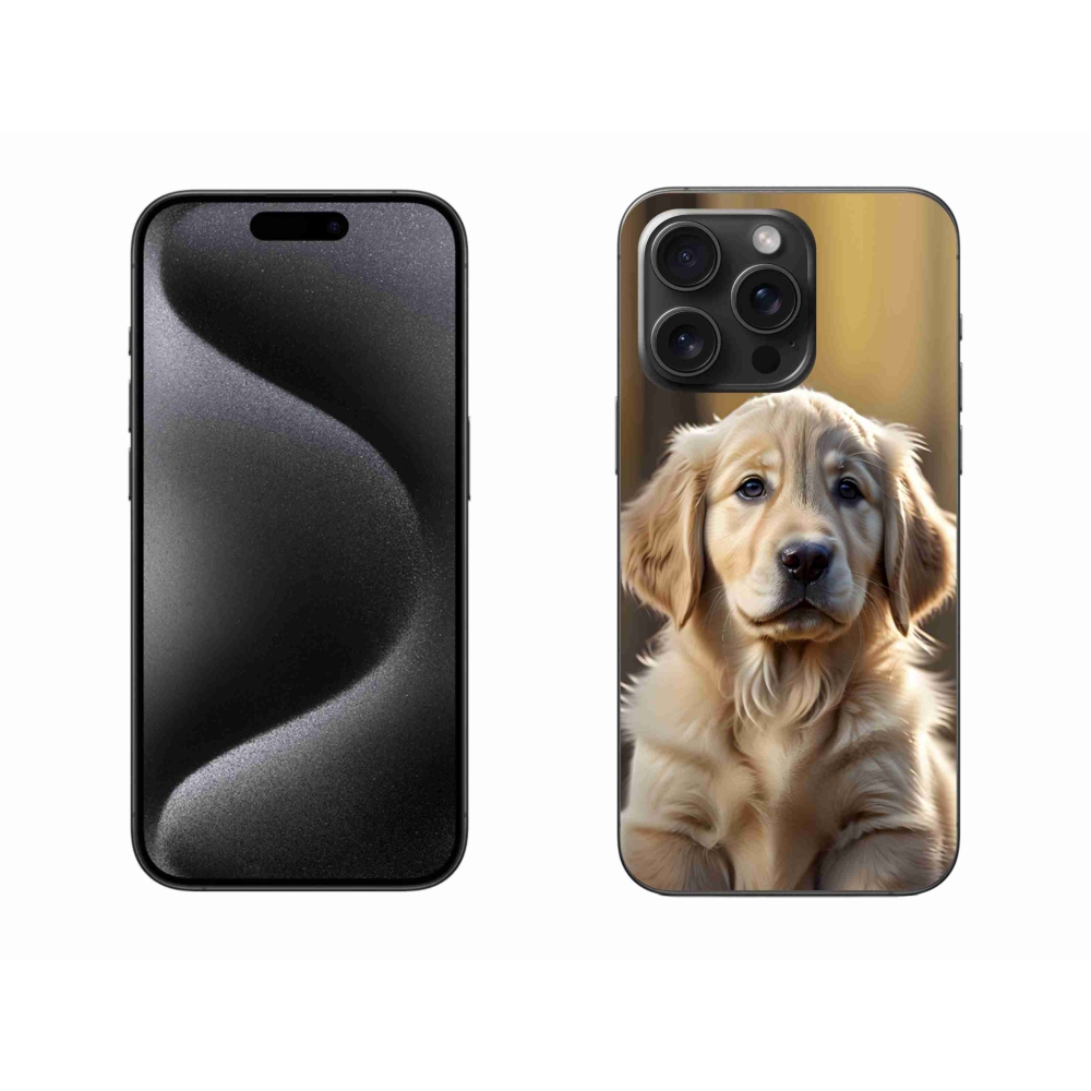 Gelový kryt mmCase na iPhone 15 Pro Max - roztomilý zlatý retrívr