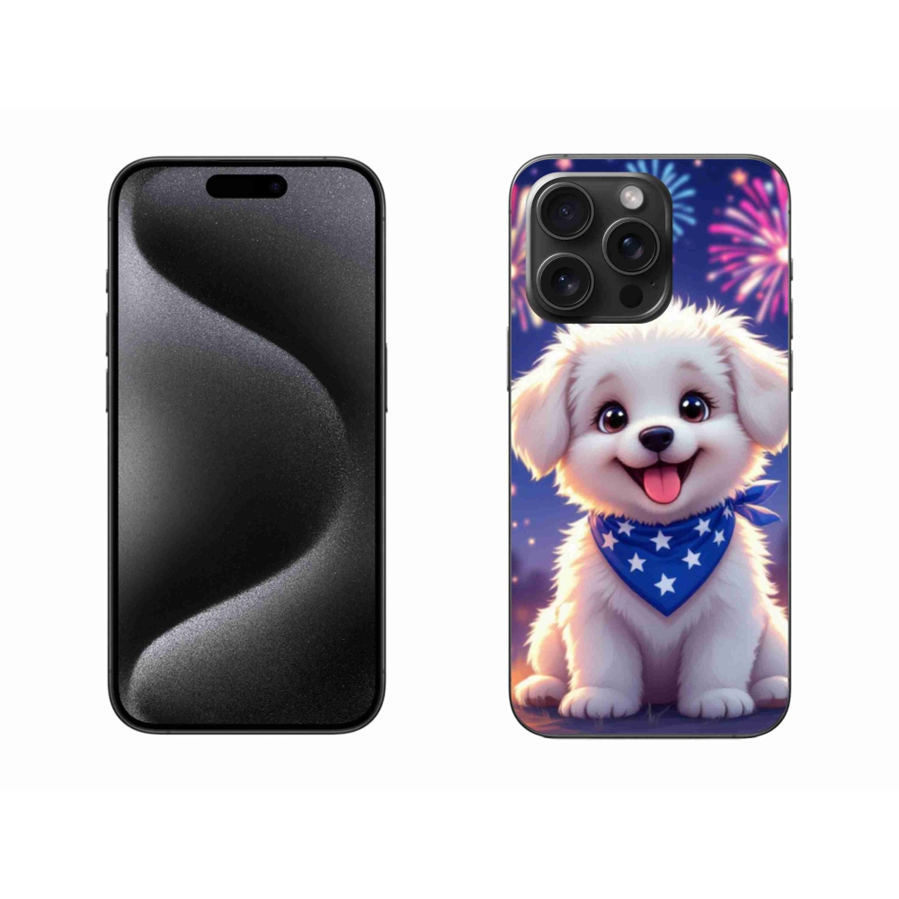 Gelový kryt mmCase na iPhone 15 Pro Max - slavnostní štěně