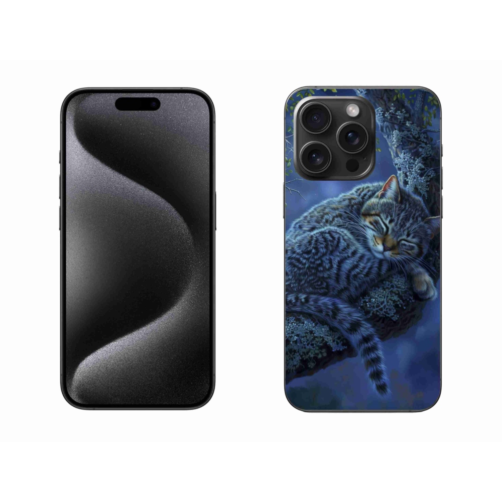 Gelový kryt mmCase na iPhone 15 Pro Max - spící kočka