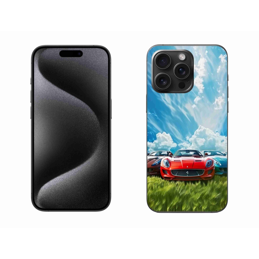 Gelový kryt mmCase na iPhone 15 Pro Max - sportovní vozy