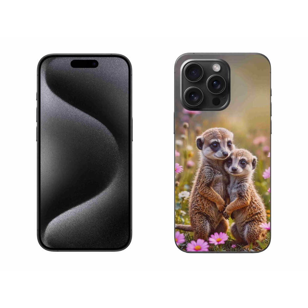 Gelový kryt mmCase na iPhone 15 Pro Max - surikatí duo
