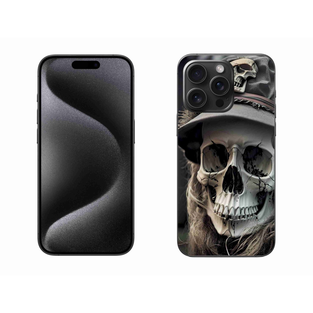 Gelový kryt mmCase na iPhone 15 Pro Max - temná lebka