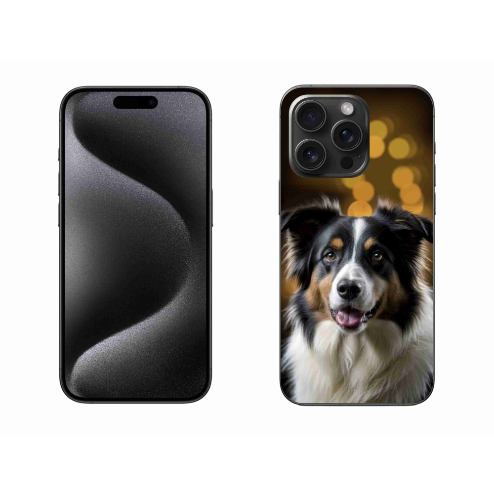 Gelový kryt mmCase na iPhone 15 Pro Max - usměvavý australský ovčák