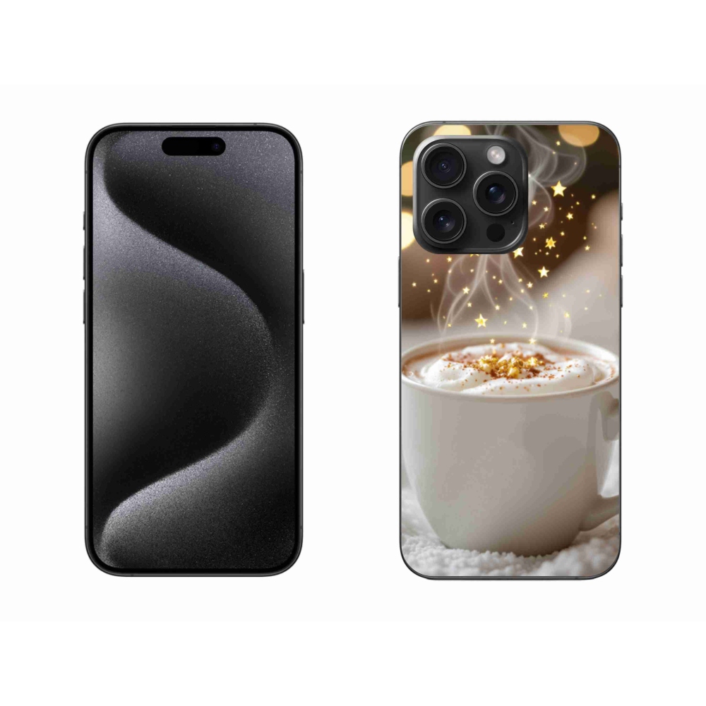 Gelový kryt mmCase na iPhone 15 Pro Max - vánoční horký nápoj