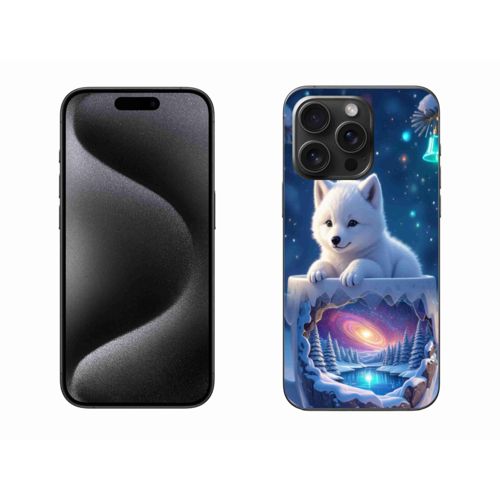 Gelový kryt mmCase na iPhone 15 Pro Max - vánoční štěně