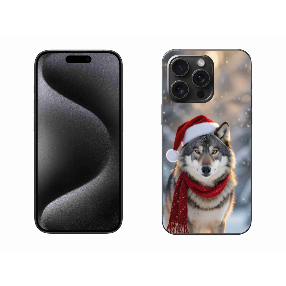 Gelový kryt mmCase na iPhone 15 Pro Max - vánoční vlk