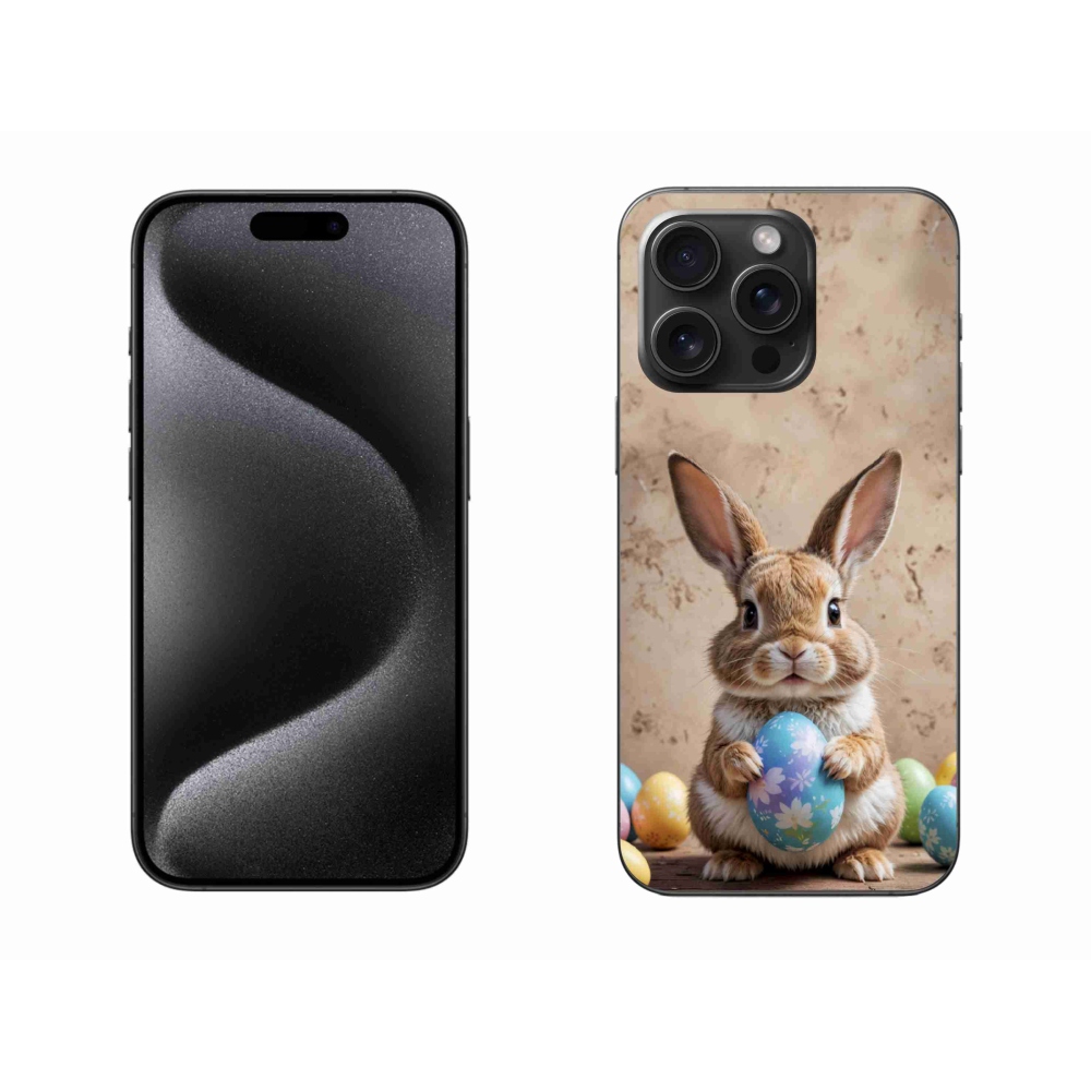 Gelový kryt mmCase na iPhone 15 Pro Max - velikonoční králíček