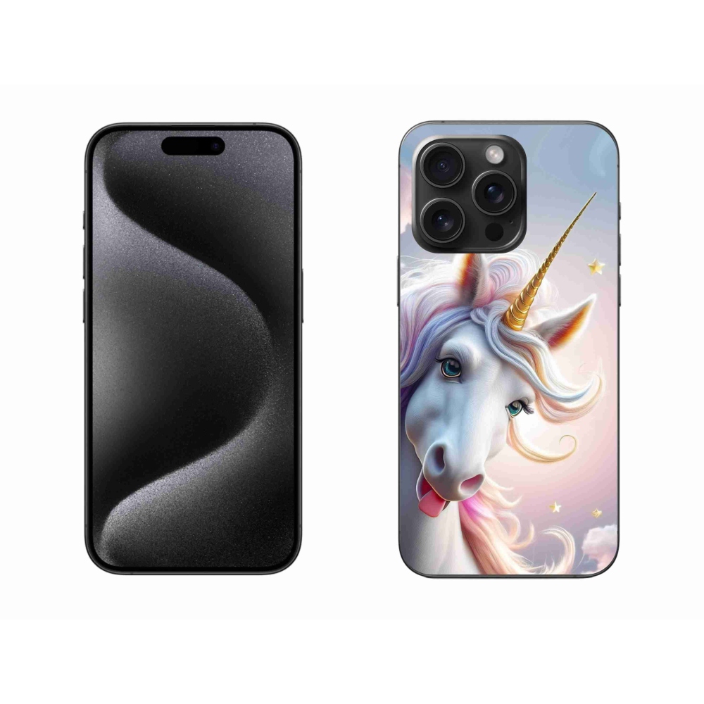 Gelový kryt mmCase na iPhone 15 Pro Max - veselý jednorožec