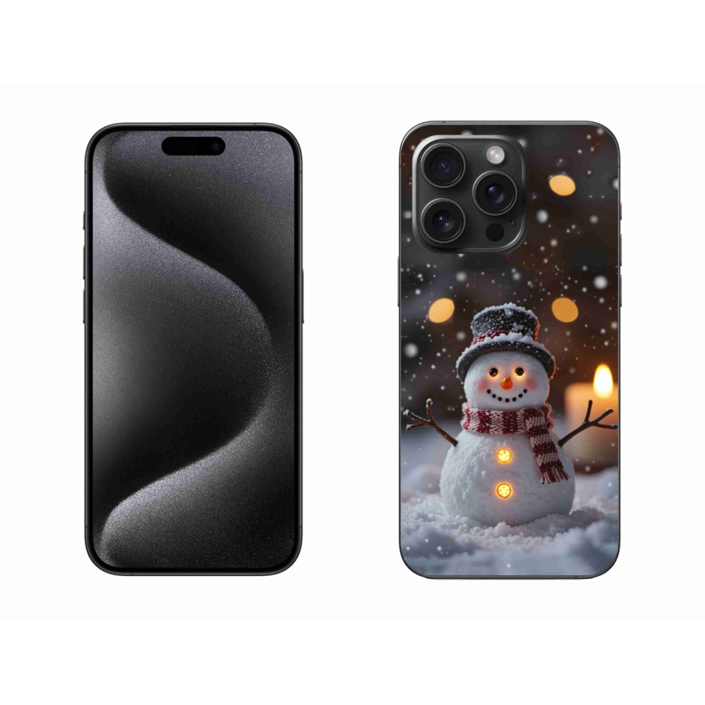 Gelový kryt mmCase na iPhone 15 Pro Max - veselý sněhulák