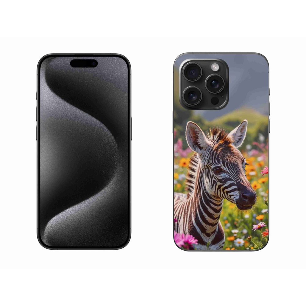 Gelový kryt mmCase na iPhone 15 Pro Max - zebra na louce