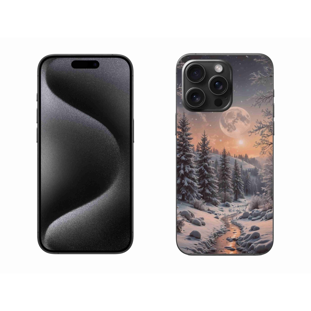Gelový kryt mmCase na iPhone 15 Pro Max - zimní krajina 2