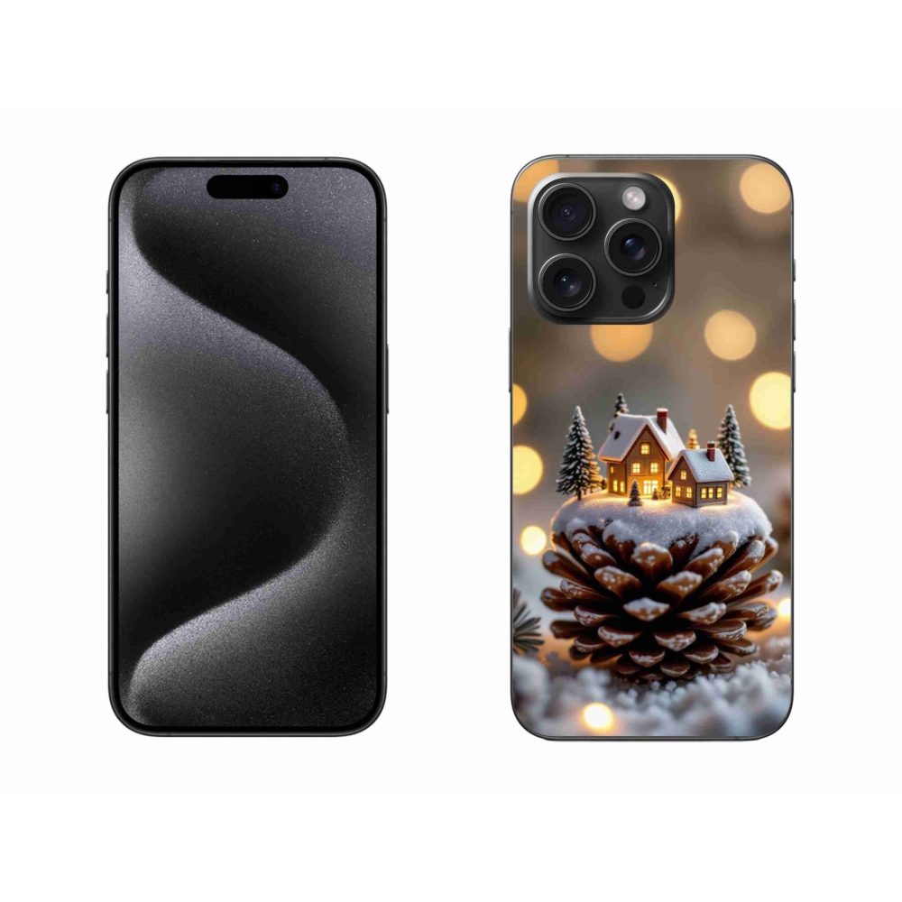 Gelový kryt mmCase na iPhone 15 Pro Max - zimní vesnička