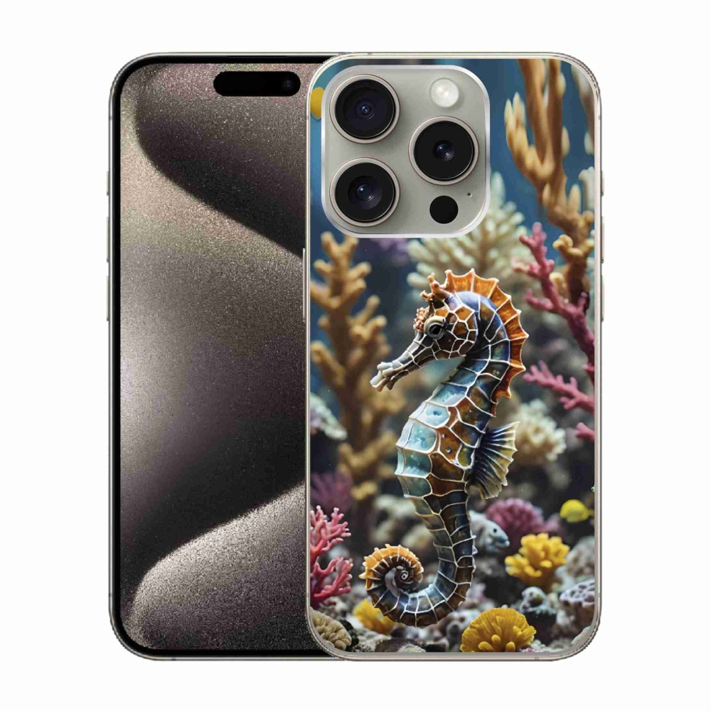 Gelový kryt mmCase na iPhone 15 Pro - mořský koník 2