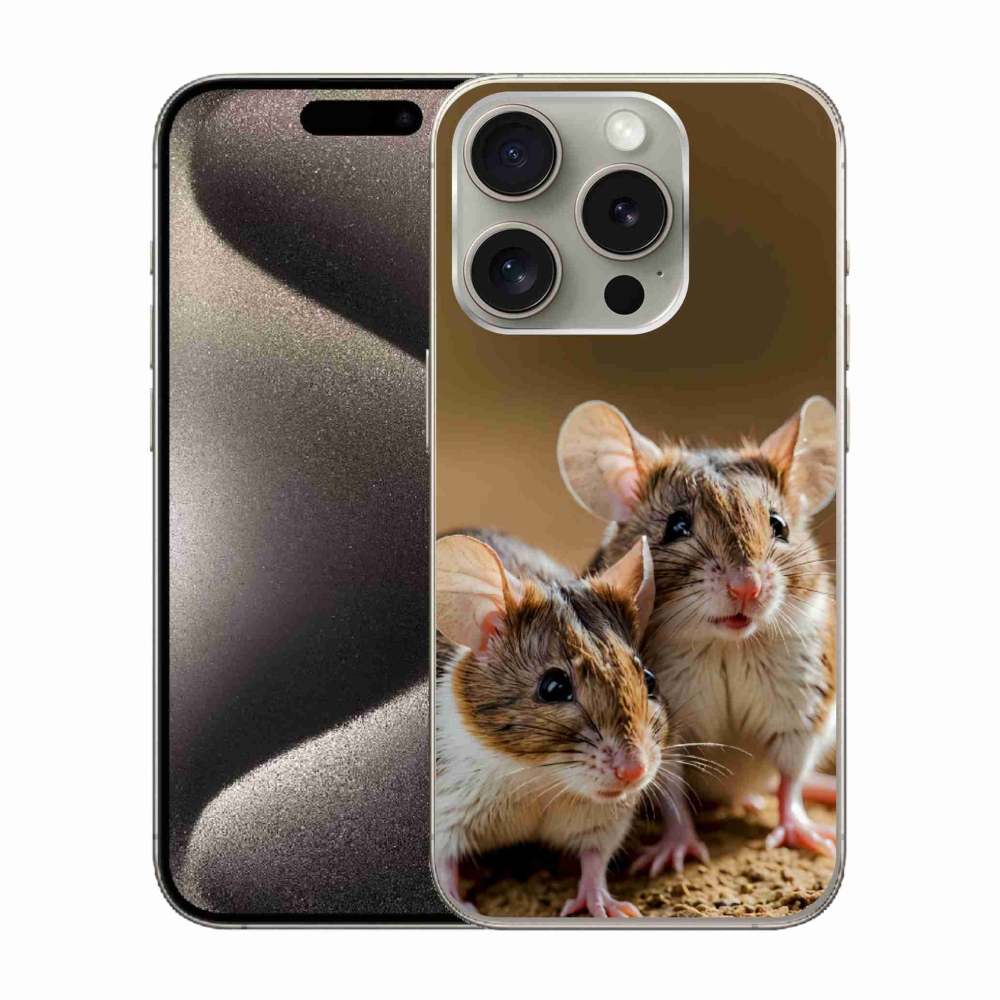 Gelový kryt mmCase na iPhone 15 Pro - myší duo